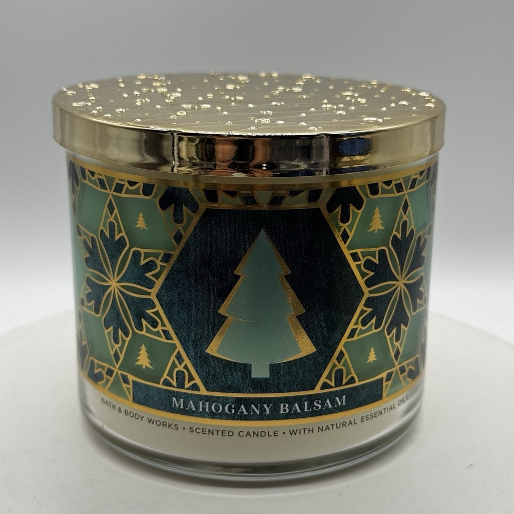 Mahogany Balsam Bath & Body Works 14.5 Oz. 3 Wick Candle Christmas Scented NEW